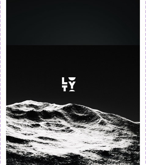 LYT monogram over a grey lunar surface