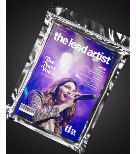 The Lead Artist magazine sealed in a clear pouch